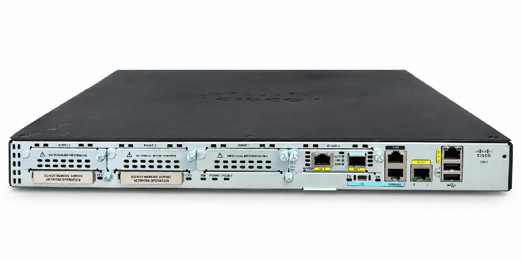 Routeur Cisco 2901, vue arrière.webp